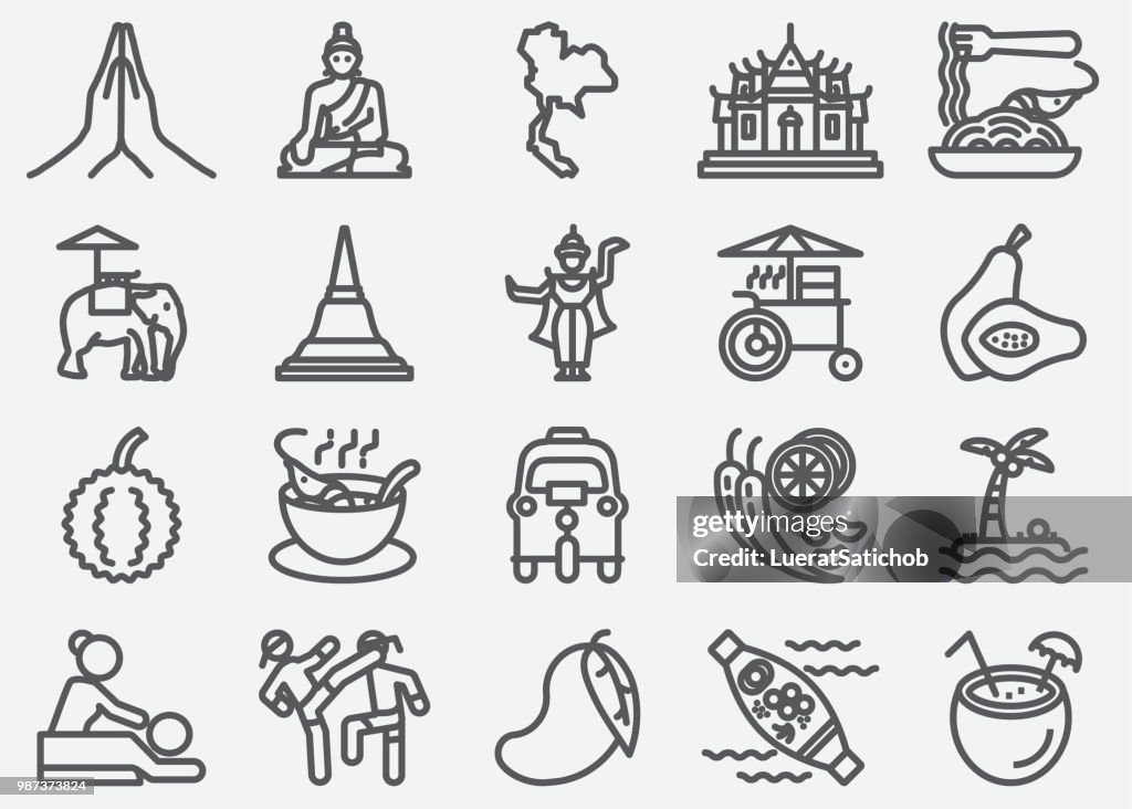 Amazing Thailand Line Icons