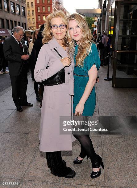 Actors Jill Clayburgh and Lily Rabe attend the opening night of the Broadway play "Collected Stories" at the Samuel J. Friedman Theatre on April 28,...