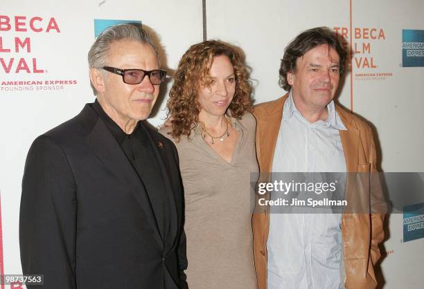 Director Neil Jordan , Actor Harvey Keitel and wife attend the "Ondine" premiere during the 9th Annual Tribeca Film Festival at the Tribeca...