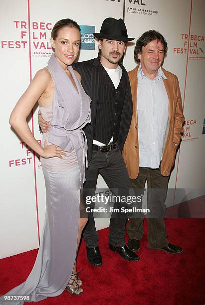 Actors Alicja Bachleda, Colin Farrell and director Neil Jordan attend the "Ondine" premiere during the 9th Annual Tribeca Film Festival at the...