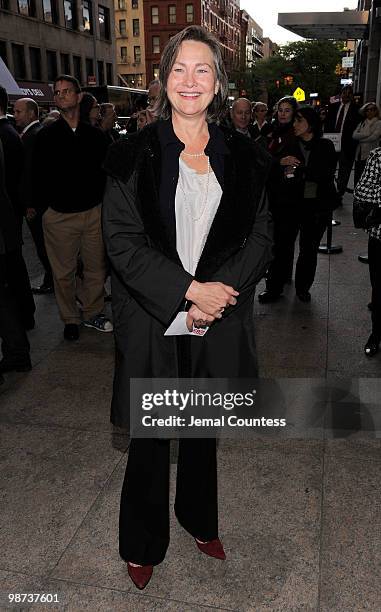 Actress Cherry Jones attends the opening night of the Broadway play "Collected Stories" at the Samuel J. Friedman Theatre on April 28, 2010 in New...