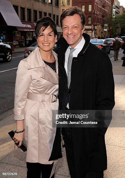 Singer/actress Stephanie J. Block and actor Jim Caruso attend the opening night of the Broadway play "Collected Stories" at the Samuel J. Friedman...