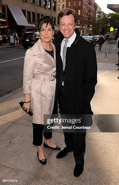 Singer/actress Stephanie J. Block and actor Jim Caruso attend the opening night of the Broadway play "Collected Stories" at the Samuel J. Friedman...