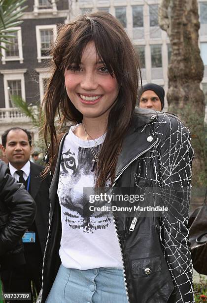 Daisy Lowe attends photocall to launch new mobile fashion room at Harvey Nichols on March 18, 2010 in London, England.