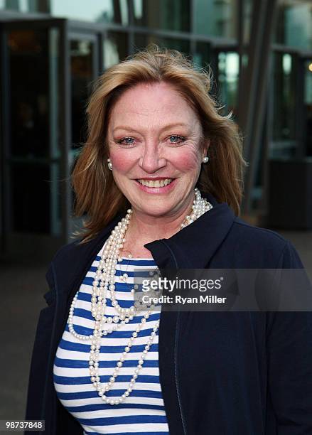 Actress Veronica Cartwright poses during the arrivals for the opening night performance of "Alfred Hitchcock's The 39 Steps" at the Center Theatre...