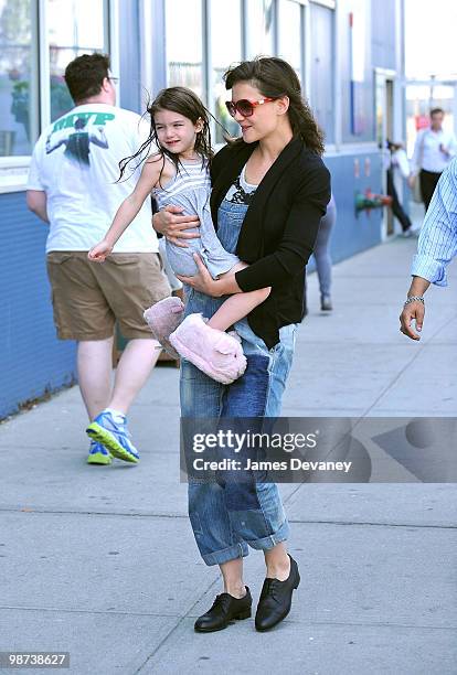 Suri Cruise and Katie Holmes visit Chelsea Piers on April 8, 2010 in New York City.