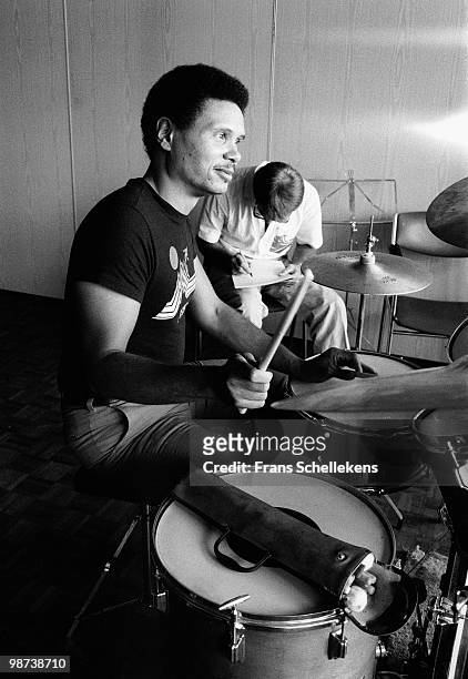 Drummer Keith Copeland at Meervaart in Amsterdam, Netherlands as part of the NOS Jazz festival on August 12 1982