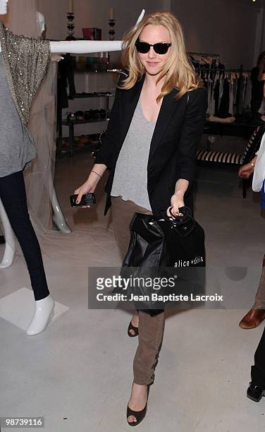 Amanda Seyfried shops at Alice+Olivia on Robertson Blvd. At on March 9, 2010 in Los Angeles, California.