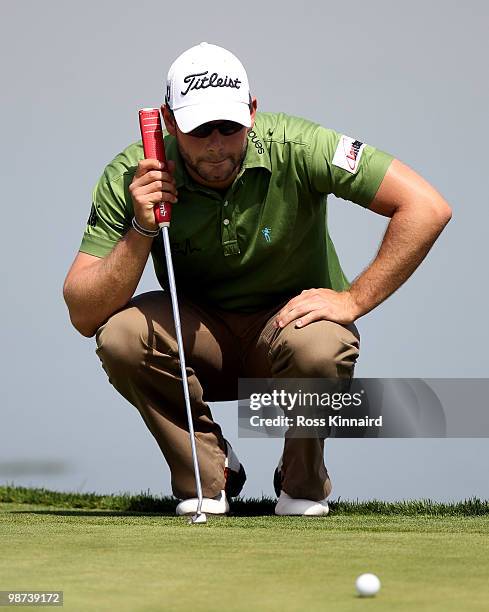 Paul Waring of England on the par four 18th hole during the first round of the Open de Espana at the Real Club de Golf de Seville on April 29, 2010...