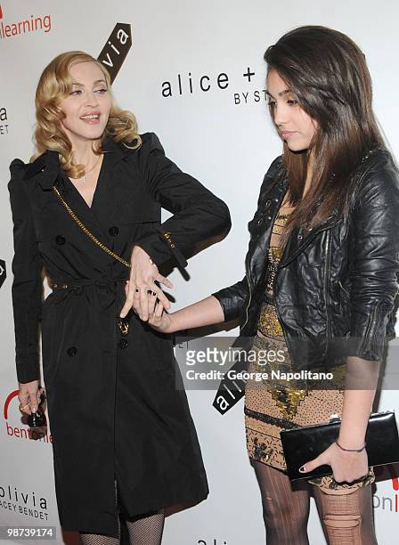 Madonna and Lourdes Leon attend the 2nd Annual Bent on Learning Benefit at The Puck Building on April 28, 2010 in New York City.