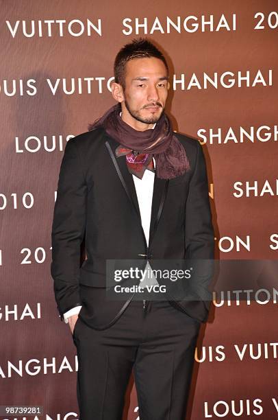 Former Japanese Football player Hidetoshi Nakata attendsthe Louis Vuitton store ribbon-cutting ceremony on April 28, 2010 in Shanghai, China.