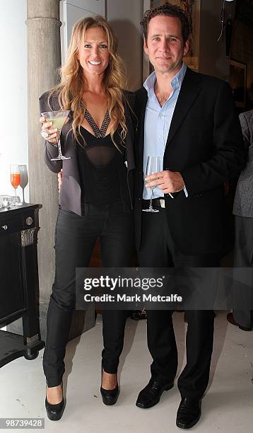 Daniel Hill and Annalise Braakensiek attend the Marie Claire 15 Years Of Fashion Week Art Exhibition and Cocktail Party at MCM House on April 29,...