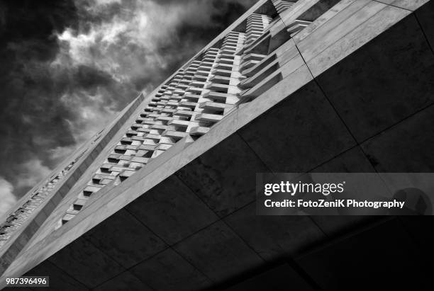 detail from new parliament building (malta) - malta bridge stock pictures, royalty-free photos & images