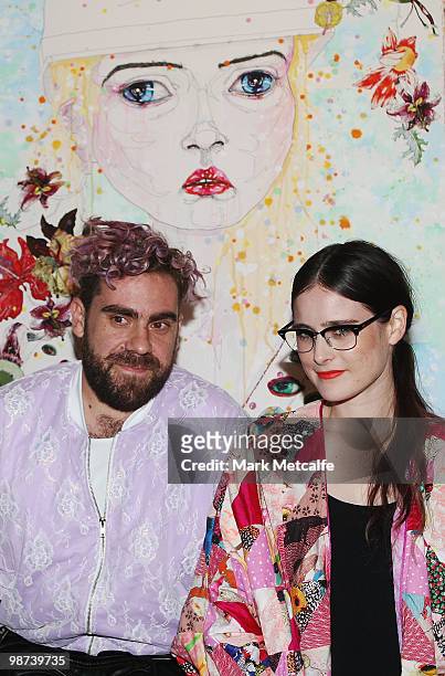 Fashion Designers Luke Sales and Anna Plunkett attend the Marie Claire 15 Years Of Fashion Week Art Exhibition and Cocktail Party at MCM House on...