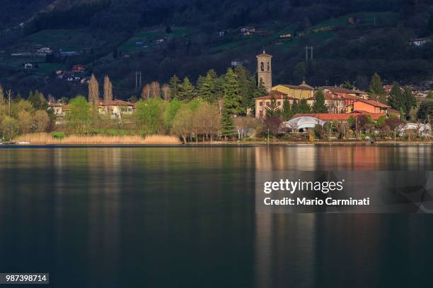 monasterolo del castello - endine lake - monasterolo del castello stock pictures, royalty-free photos & images