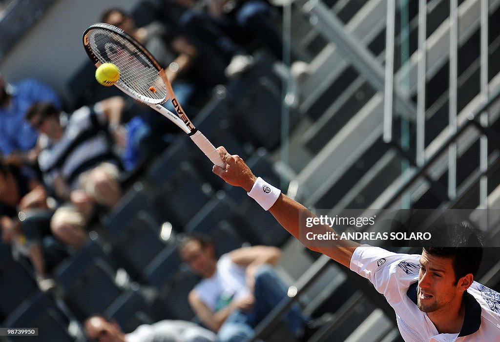 Serbian Novak Djokovic returns the ball