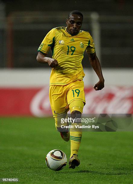 Surprise Moriri of South Africa controls the ball during the international friendly match between South Africa and Jamaica at Bieberer Berg Stadium...