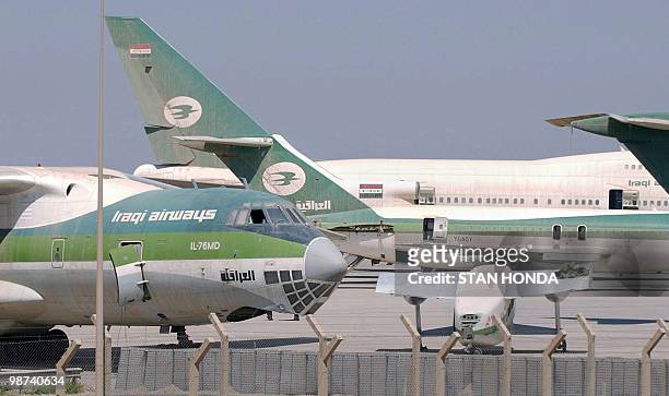 -- File picture dated July 14, 2003 shows an Iraqi Airways passenger planes at Baghdad international airport Coalition forces have renamed it Baghdad...