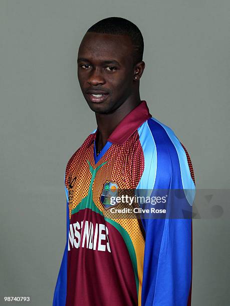 Kemar Roach of West Indies poses during a portrait session ahead of the ICC T20 World Cup at the Pegasus Hotel on April 26, 2010 in Georgetown,...