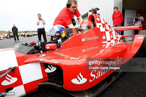 David Coulthard takes out BBC commentator Jake Humphrey for a few laps in a specially converted two seater car during the launch of the new Grand...