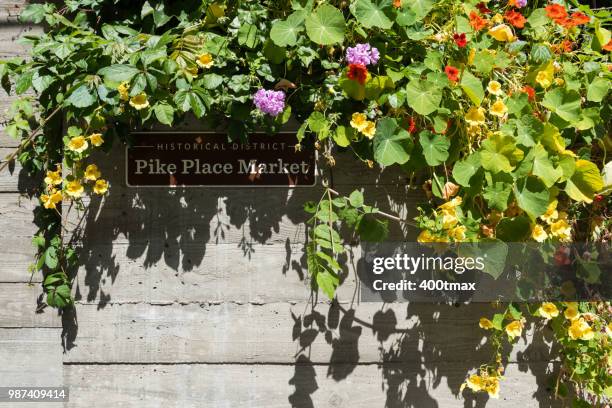 seattle - pike place market flowers stock pictures, royalty-free photos & images