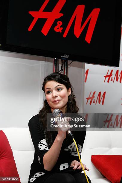 Miranda Cosgrove attends the H&M Artist Gift Lounge at Z100s Jingle Ball at Madison Square Garden on December 11, 2009 in New York City.