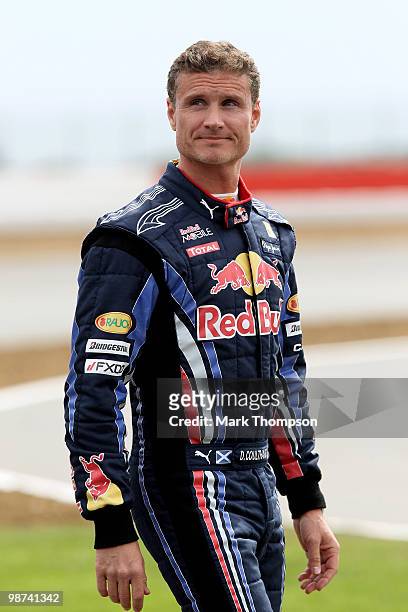 David Coulthard looks on during the launch of the new Grand Prix circuit at Silverstone on April 29, 2010 in Northampton, England.