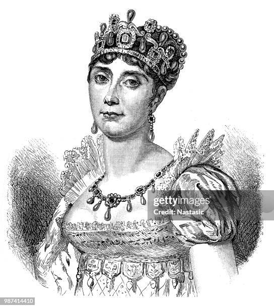 josephine de beauharnais - empress stock illustrations