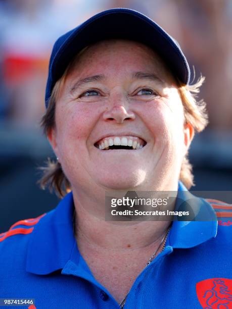 Coach Alyson Annan of Holland Women during the Rabobank 4-Nations trophy match between Holland v Japan at the Hockeyclub Breda on June 29, 2018 in...
