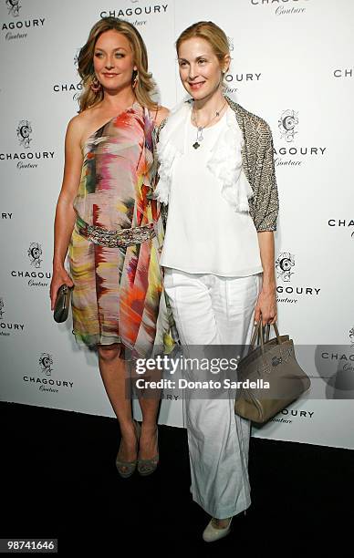 Actresses Elisabeth Rohm and Kelly Rutherford arrive at the debut of Chagoury Couture by designer Gilbert A. Chagoury held at the Pacific Design...