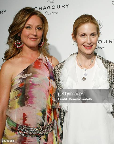 Actresses Elisabeth Rohm and Kelly Rutherford arrive at the debut of Chagoury Couture by designer Gilbert A. Chagoury held at the Pacific Design...