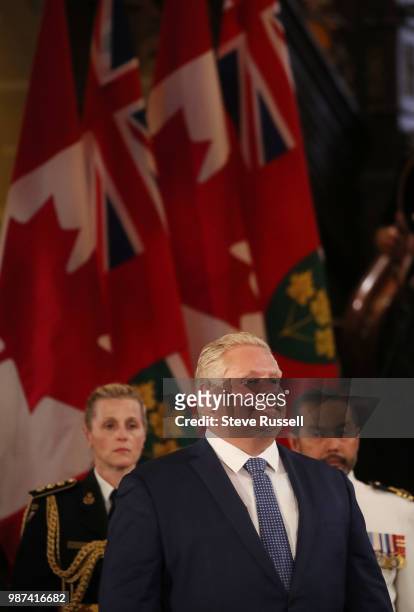 Doug Ford is sworn in as the 26th Premier of Ontario by The Honourable Elizabeth Dowdeswell, Lieutenant Governor of Ontario, at Queen's Park in...