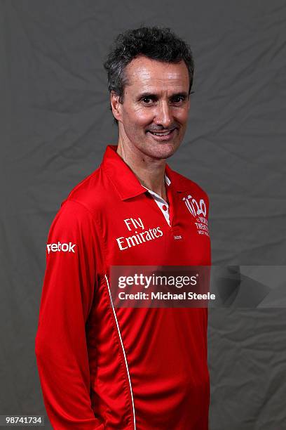 Billy Bowden of New Zealand umpire for the ICC T20 World Cup on April 29, 2010 in Bridgetown, Barbados.