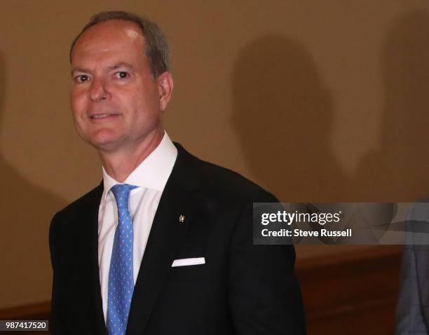 Peter Bethlenfalvy, president of the treasury board. Arrives at the first cabinet meeting. Doug Ford is sworn in as the 26th Premier of Ontario by...