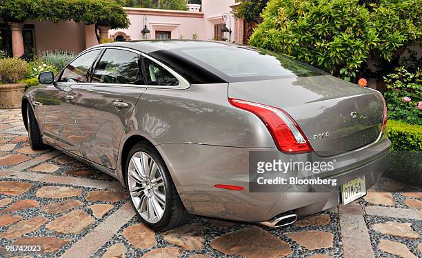 Jaguar XJL sits on display in Los Angeles, California, U.S., on Tuesday, April 27, 2010. The 2011 XJ and XJL, with a 5" longer wheelbase, will be...