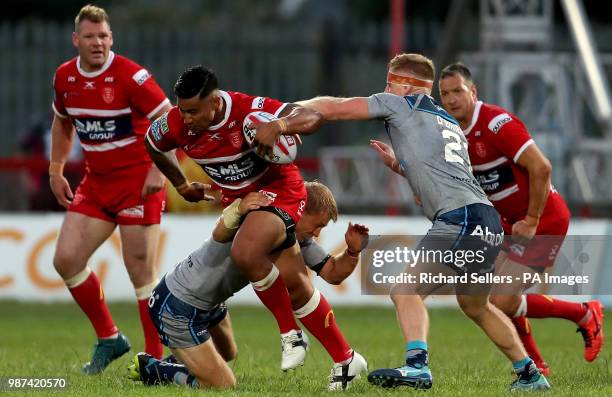 Hull KR's Junior Vaivai powers through during the Betfred Super League match at Craven Park, Hull.