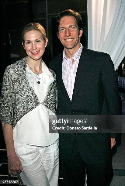 Actress Kelly Rutherford and Jim Deutch attend the debut of Chagoury Couture by designer Gilbert A. Chagoury held at the Pacific Design Center on...