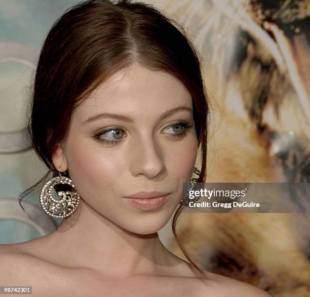 Actress Michelle Trachtenberg arrives at the "10,000 BC" premiere at Grauman's Chinese Theatre on March 5, 2008 in Hollywood, California.