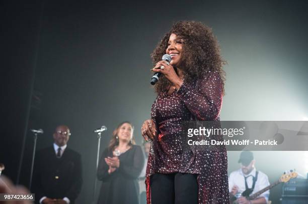 Gloria Gaynor performs at Le Trianon on June 29, 2018 in Paris, France.