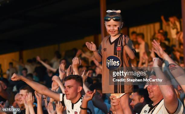 Louth , Ireland - 29 June 2018; Dundalk supporters including Katie McCann celebrate following the SSE Airtricity League Premier Division match...