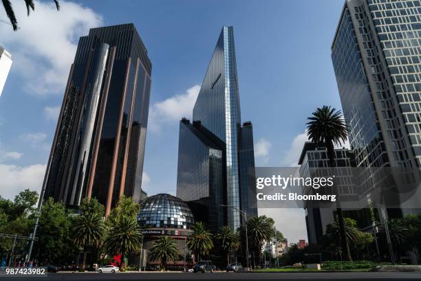 The Bolsa Mexicana de Valores SAB, Mexico's stock exchange, stands in Mexico City, Mexico, on Friday, June 29, 2018. With just days to go before...