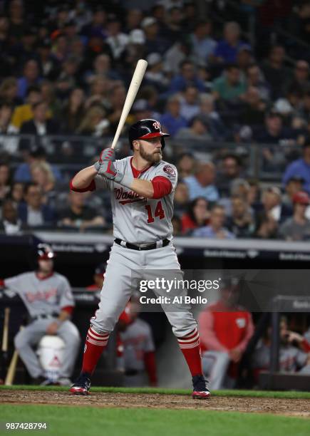 Mark Reynolds of the Washington Nationals bats against the New York Yankees during their game at Yankee Stadium on June 12, 2018 in New York City.