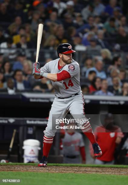 Mark Reynolds of the Washington Nationals bats against the New York Yankees during their game at Yankee Stadium on June 12, 2018 in New York City.