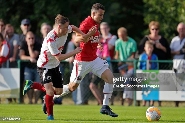 Jonas Svensson of AZ Alkmaar, Oussama Idrissi of AZ Alkmaar during the match between Regioselectie Dirkshorn v AZ Alkmaar at the Sportpark Dirkshorn...