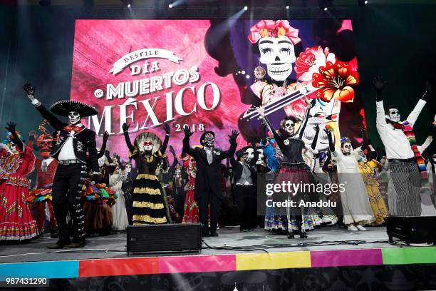 Participants attend event The day of the Dead at the Moscow Gostiny Dvor in Moscow , Russia on June 30 2018.