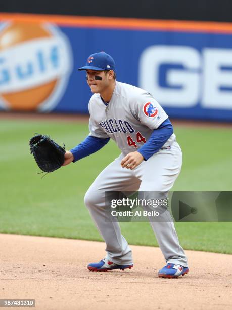 Anthony Rizzo of the Chicago Cubs in action against the New York Mets during their game at Citi Field on June 3, 2018 in New York City.