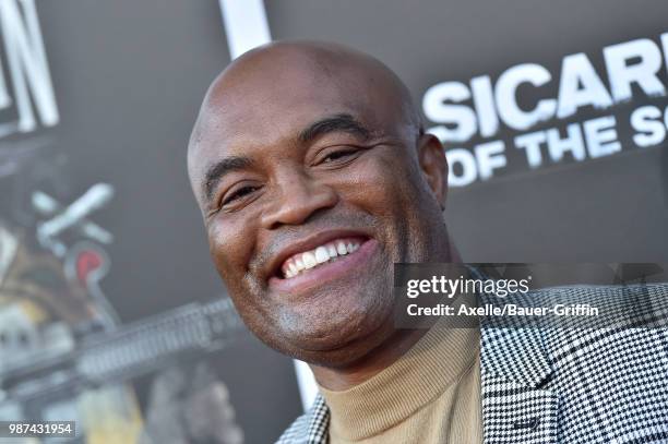 Mixed martial artist Anderson Silva attends Columbia Pictures' 'Sicario: Day of the Soldado' Premiere at Regency Village Theatre on June 26, 2018 in...