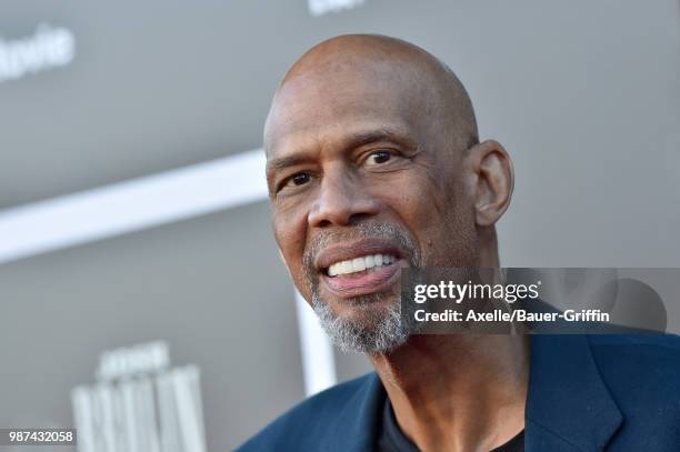 Retired basketball player Kareem Abdul-Jabbar attends Columbia Pictures' 'Sicario: Day of the Soldado' Premiere at Regency Village Theatre on June...