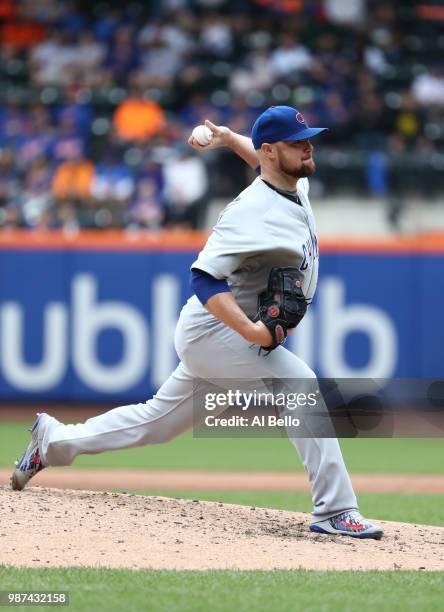 Jon Lester of the Chicago Cubs pitches against the New York Mets during their game at Citi Field on June 3, 2018 in New York City.