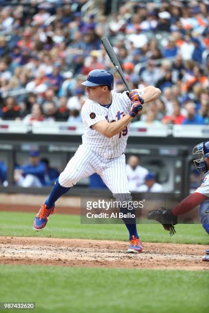 Jay Bruce of the New York Mets bats against the Chicago Cubs during their game at Citi Field on June 3, 2018 in New York City.
